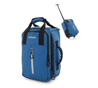 Blnbag M7 - Trolley da viaggio 40×20×25 cm Materiale impermeabile, piccola Valigia, cabin bag max 20L, borsone per aereo leggero 2 ruote, Bagaglio morbido Scomparto imbottito per laptop, Blu
