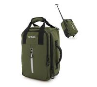 Blnbag M7 - Trolley da viaggio 40×20×25 cm Materiale impermeabile, piccola Valigia, cabin bag max 20L, borsone per aereo leggero 2 ruote, Bagaglio morbido Scomparto imbottito per laptop, Verde scuro