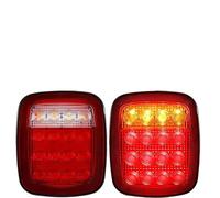 BLNETU Luce Posteriore per Jeep per Wrangler YJ TJ CJ 2 Pezzi 16 Luci Posteriori A LED fumé Fanale Posteriore Luce Freno Posteriore Luce Retromarcia Indicatori di Direzione(Red with Turn)