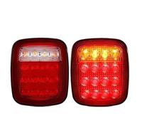 BLNETU Luce Posteriore per Jeep per Wrangler YJ TJ CJ 2 Pezzi 16 Luci Posteriori A LED fumé Fanale Posteriore Luce Freno Posteriore Luce Retromarcia Indicatori di Direzione(Red with Turn)