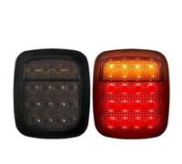 BLNETU Luce Posteriore per Jeep per Wrangler YJ TJ CJ 2 Pezzi 16 Luci Posteriori A LED fumé Fanale Posteriore Luce Freno Posteriore Luce Retromarcia Indicatori di Direzione(Smoked with Turn)