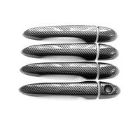 BLNETU Maniglie Esterne Porte Per Fiat 500X 500 2016 2017 2018 2019 2020 2021 2022 2023 Coprimaniglie Per Portiere In Carbonio Nero Lucido (Carbon NO Smart)