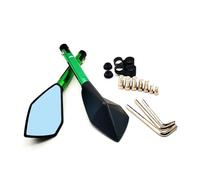 BLNETU Moto Specchietto Specchietto per Kawasaki Z1000SX Z750 Z1000 Z650 Z900 Z800 Z250 Universial Moto Specchi Retrovisori Manubrio End Side Specchio Moto Specchietto (Color : Verde)
