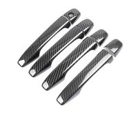 BLNETU Per Citroen C4 Per Picasso C6 Per Peugeot 207 308 407 2004-2010 In Fibra Di Carbonio Cromata Maniglia Porta Copertura Trim Car Styling Accessori(Black)