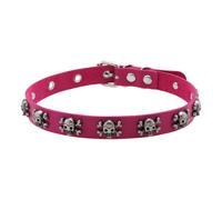 BLNGET Collana con teschio stile punk con catena regolabile in pelle PU gioielli gotici per uomo donna accessorio streetwear Edgy, As show, Pelle