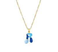 BLNGET Collana in lega con lettera colorata personalizzata, catena regolabile, da indossare tutti i giorni, con ciondolo a forma di lettera per le donne, As show, Metallo