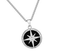 BLNGET Collana rotonda da uomo in acciaio inossidabile, gioiello spirituale adatto per papà, fidanzato, compleanno, San Valentino, As show, Acciaio inossidabile