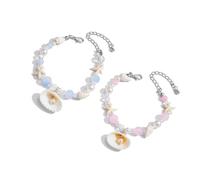 BLNGET Confezione da 2 braccialetti a tema mare per un comfort e un look alla moda, adatti per tutti i giorni e per le feste, As show