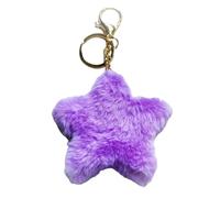 BLNGET Portachiavi a forma di stella in peluche morbido al tatto, ciondolo a catena per una facile identificazione e uso multiuso, Come mostrato, Taglia unica