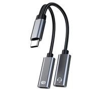BLNGET Splitter di tipo C a doppio adattatore audio per cuffie USB C Cavo di ricarica rapida da 60 W per dispositivo mobile Splitter veloce
