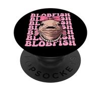 Blobfish - Fiocco a forma di civetta con pesci divertenti, colore: Rosa PopSockets PopGrip Adesivo