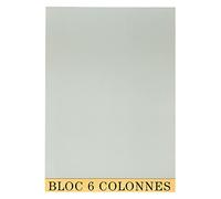 Bloc de controle comptable 29,7x21cm - 6 colonnes - 70 feuillets