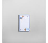 Bloc-notes bianco e blu con motivo cagnolini
