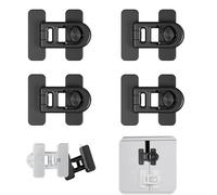 Blocca Cassetti Per Bambini,4 di sicurezza per frigoriferi per bambini,Applicare a per frigoriferi, cassetti, armadi e congelatori-utilizzando adesivo 3M,senza attrezzi o punte da trapano (nero)