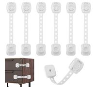 Blocca Cassetti per Bambini Chiudi Cassetti Bambini Chiusure Sicurezza Bambini 6 Pezzi Chiusura Cassetti per Bambini con Adesivo Nessun Trapano Necessarioc per Frigoriferi Cassettiere Porte Finestre
