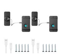 Blocca Cassetti per Bambini, Lucchetto per Frigorifero con Impronte Digitali, Lucchetto Armadio Senza Foratura, Limitatore Apertura Finestra, Ricarica USB per Uso Domestico e Ufficio (Nero, 2 Pezzi)