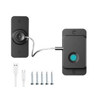 Blocca Cassetti per Bambini，Lucchetto per Frigorifero con Impronte Digitali，Lucchetto Armadio Senza Foratura, Limitatore Apertura Finestra，Ricarica USB，Adatto per Uso Domestico e Ufficio (Nero)