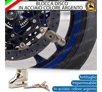 BLOCCA DISCO BLOCCADISCO IN ACCIAIO INOX ARGENTO PER APRILIA SONIC 50