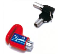 Blocca Disco RMS Perno 6mm Rosso Serratura Protetta Chiave Piatta Moto