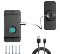 Blocca Finestre Per Bambini,Lucchetto Frigorifero con Impronte Digitali, Ricarica USB, per Frigorifero, Armadio, Porta, Finestra, Serratura Adesiva con Chiave, Blocco di Sicurezza per Bambini con Ades