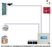 BLOCCA PORTA REI X INCENDIO KIT COMPLETO SENSORE 62° PER CALDAIA BADENIA ALLARME