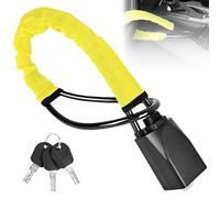 Blocca Sterzo Volante Automobile Universale con 3 Chiavi, Dispositivo Antifurto Doppio, Bloccasterzo Auto Alta Visibilità, Blocco Cintura Sicurezza Sedile per SUV, Roulotte, Camper, Furgone (Giallo)