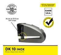 BLOCCADISCO DK-10 ACCIAIO CLASSE SRA