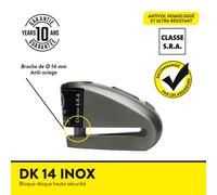 BLOCCADISCO DK-14 ACCIAIO CLASSE SRA