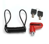 Bloccadisco per moto con allarme, 110 dB, dispositivo antifurto con sirena forte, in lega resistente, bullone da 7 mm, rosso nero (nero e rosso A)