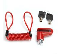 Bloccadisco per moto con allarme, 110 dB, dispositivo antifurto con sirena, in lega resistente, bullone da 7 mm, rosso e nero (set rosso)