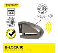BLOCCADISCO SONORO B-LOCK-10 ACCIAIO CLASSE SRA