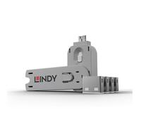 Bloccante porta USB Lindy 40454 Kit 4 blocchi e 1 chiave ABS bianco