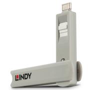 Bloccante porta USB Type C - LINDY - Kit con chiave e 4 lucchetti - Bianco - Garanzia 2 anni