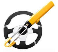 Bloccasterzo giallo antifurto con chiavi, barra doppia resistente, dispositivo di sicurezza auto per SUV, camper, strumento di fuga