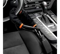 Bloccasterzo per Auto da Volante a Cinture di Sicurezza, 3 Chiavi | Universale, Resistente, Flessibile Alta Visibilità, Dispositivo Antifurto per SUV Van Camper(Black)