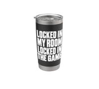 Bloccato Nella Mia Stanza Bloccato Nel Gioco Divertente Gamer Gaming Ragazzi Bicchiere termico in acciaio inox doppia parete