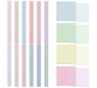 Blocchetti colorati per appunti, 400 foglietti adesivi trasparenti, 3 × 3 foglietti adesivi impermeabili per scrivere, fotosensibili con 12 evidenziatori