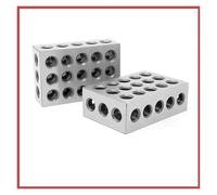 Blocchetti di riscontro, 2 pezzi in acciaio temprato 0,0001" di precisione abbinato for macchinista 123 strumento di fresatura 23 fori calibro a blocco(25 50 75MM)