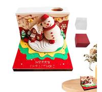 Blocchetto 3D per Appunti | Calendario Avvento con Scultura di Carta Babbo Natale Neve | Scultura di Carta Strappabile per Bambini Studenti Adulti | Decorazione Casa Festività Natale Scrittura