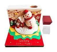 Blocchetto 3D per Appunti | Calendario Avvento con Scultura di Carta Babbo Natale Neve | Scultura di Carta Strappabile per Bambini Studenti Adulti | Decorazione Casa Festività Natale Scrittura
