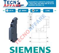 Blocchetto di Contatti Ausiliari 2NC Interruttore Ausiliario Siemens 3RV2901-2C
