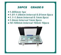 Blocchetto di riscontro, Set di blocchetti riscontro 38 pezzi 47 Grado 0 Alta precisione,00045 mm Acciaio temprato Qualità industriale(Set 38PCS Grade 0)