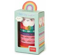 Legami - Set di 5 Nastri Adesivi di Carta, Tape By Tape, Ø 4,5 cm, H max 3 cm L 5 m, Tema Rainbow, Coloratissimi, per Incollare, Decorare e Personalizzare