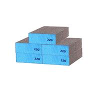 Blocchi abrasivi Wet and Dry a doppio uso, spugne abrasive grana 220 lavabili e riutilizzabili, legno, pareti, auto e metallo, 5 pezzi