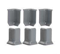 Blocchi angolari per base a parete compatibili con battiscopa altezza 5 4 cm, set da 6 pezzi, per angoli interni ed esterni che forniscono un aspetto finito (S grigio)