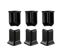Blocchi angolari per base a parete, compatibili con battiscopa da 5 e 4 cm di altezza, set da 6 pezzi, per angoli interni ed esterni che forniscono un aspetto finito (S nero)