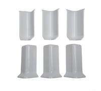 Blocchi angolari per battiscopa, confezione da 6 pezzi, per battiscopa da 8 cm, connettori per base a parete, con 3 parti interne e 3 esterne, estremità decorative in ABS per ristrutturazione