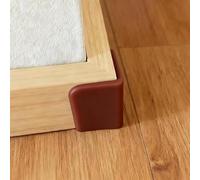 Blocchi angolari per battiscopa marroni, autoadesivi, in gomma ispessita, protezione per angoli di sicurezza, bordi morbidi per mobili (4 pezzi)