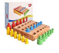 Blocchi Cilindrici Montessori con Manopola 6 Pioli 17 cm Giocattoli Educativi in