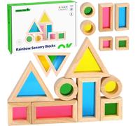 Blocchi colorati in legno con specchi trasparenti Tooky Toy, 8 pezzi